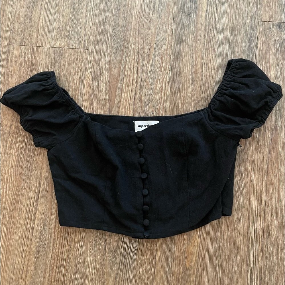 Superdown off the shoulder black crop top🖤